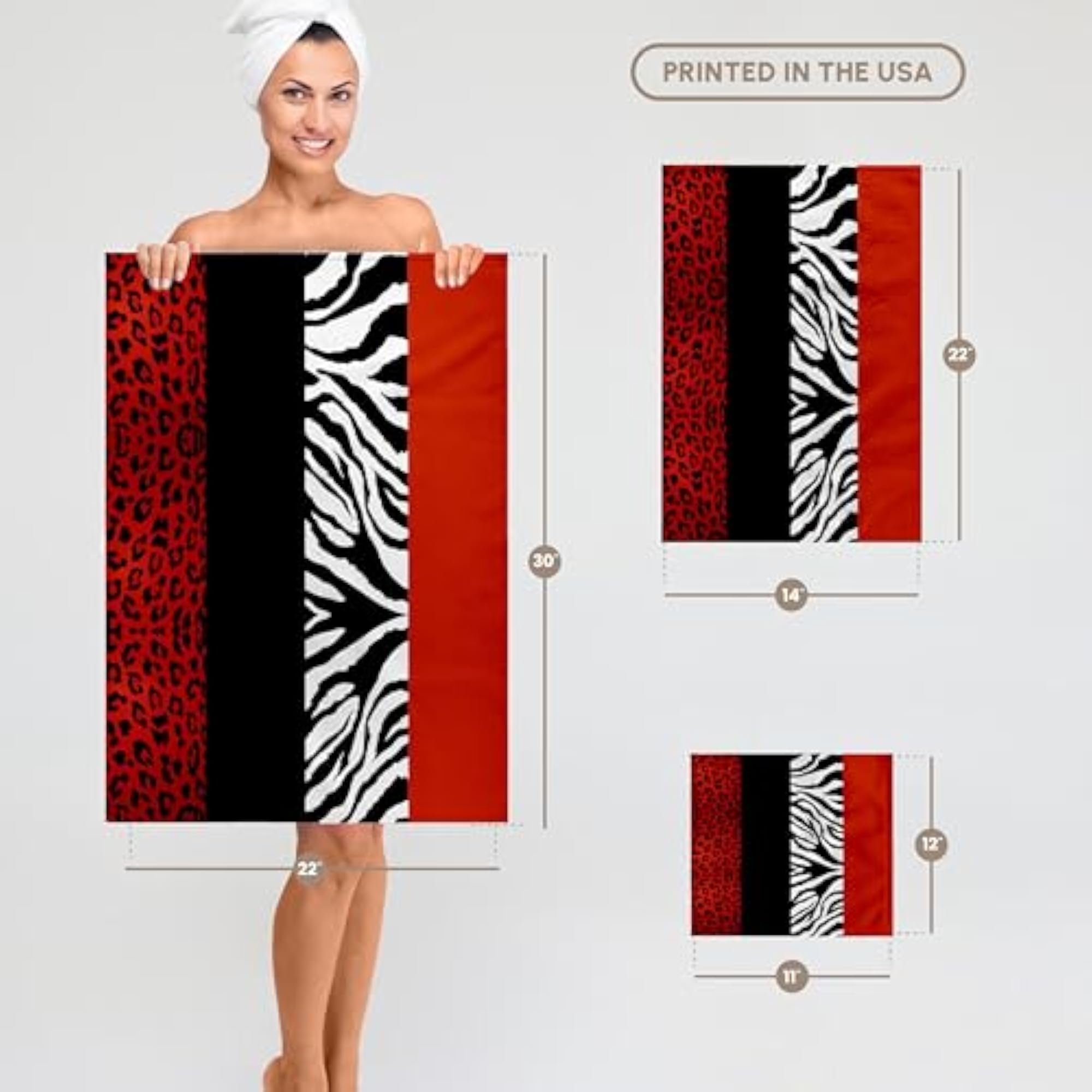 3D Rose Animal Print Hand Towel, Decorative Gift